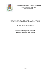 DOCUMENTO PROGRAMMATICO SULLA SICUREZZA (ai sensi