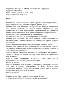 Programma Metodi Matematici per l`Ingegneria Meccanica 2008-2009