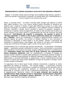 siringa nazionale falso mito per risparmi in sanità