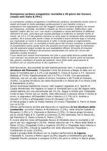 Scompenso cardiaco congestizio: mortalità a 30 giorni dal ricovero