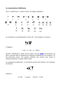 La numerazione babilonese - Dipartimento di Matematica