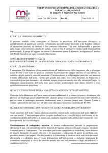 intervento per aneurisma dell`aorta toracica e toraco