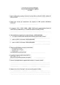 FAC-SIMILE PROVA ESAME - Dipartimento di Informatica