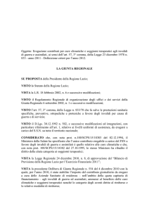 Oggetto: Erogazione contributi per cure climatiche e