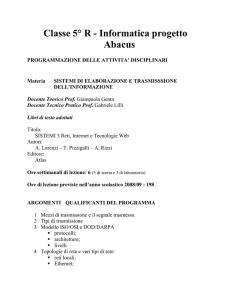 Classe 5° R - Informatica progetto Abacus PROGRAMMAZIONE