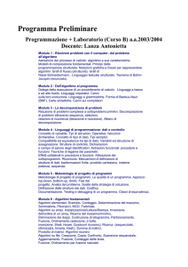 Programma Preliminare