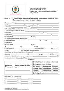 Modello COMUNICAZIONE per installazione impianti pubblicitari all