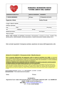 Domanda di iscrizione all`associazione