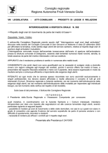 o paziente -"ad un" -su risposta