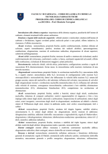 PROGRAMMA DEL CORSO DI CHIMICA ORGANICA I