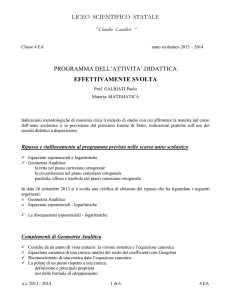 Matematica 4EA Prof. Galbiati Paolo