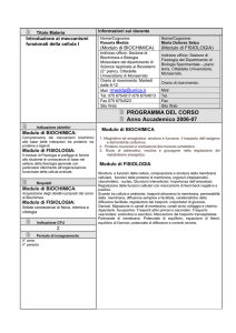 Introduzione ai meccanismi funzionale della cellula 1