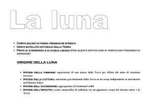 Corpo solido di forma pressoché sferica Unico satellite naturale