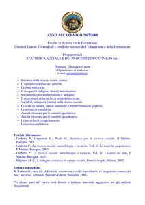 Statistica sociale e dei processi educativi