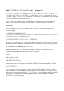 EFFETTI BIOLOGICI DEI CAMPI Magnetici