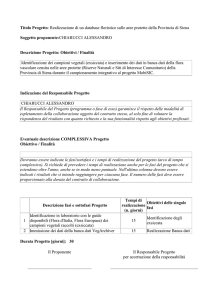Titolo Progetto: Realizzazione di un database floristico sulle aree