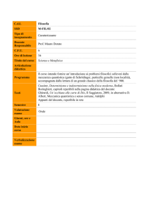 C.d.L Filosofia SSD M-FIL/02 Tipo di insegnamento Caratterizzante