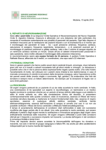 il Reparto di Neurorianimazione