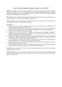 Programma Analisi 4 - Talenti - Dipartimento di Matematica e