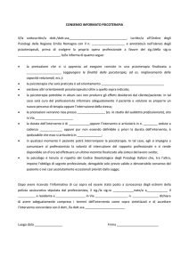 Modulo per consenso informato psicoterapia