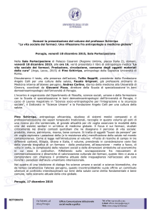 Domani la presentazione del volume del professor Schirripa