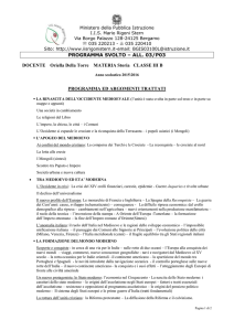 DOCENTE Oriella Della Torre MATERIA Storia CLASSE III B