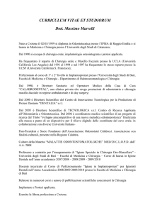 CURRICULUM VITAE ET STUDIORUM Dott. Massimo Marrelli Nato