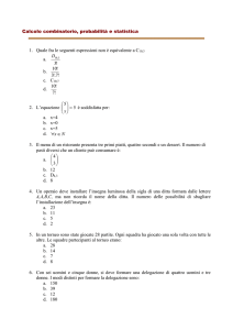 Calcolo combinatorio, probabilità e statistica