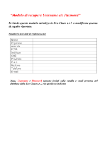 Modulo di modifica Username e/o Password