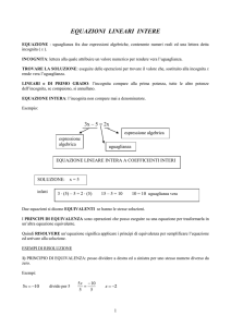 equazioni lineari intere