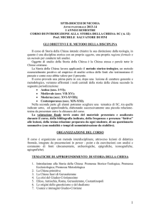 corso di introduzione alla storia della chiesa
