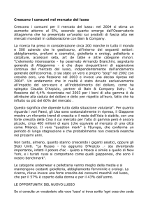 Crescono i consumi nel mercato del lusso