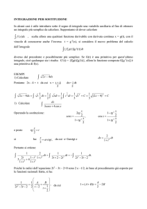 INTEGRAZIONE PER SOSTITUZIONE