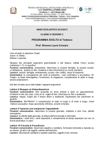 Programma svolto Tedesco 4C