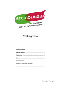 Test ingresso Nome studente: ........................................................ Data