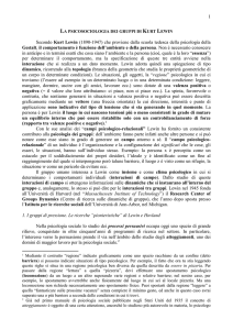 PSICOLOGIA UD 2 La psicosociologia dei gruppi di Kurt Lewin