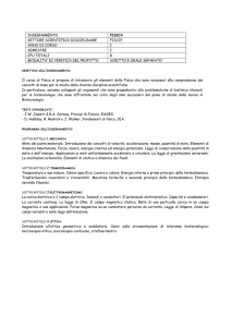 Fisica - Corso di Laurea in Biotecnologie