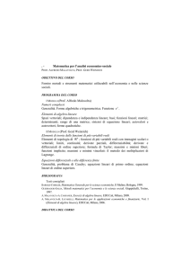 Matematica per l`analisi economico