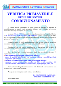 RLS - verifica primaverile degli impianti di condizionamento