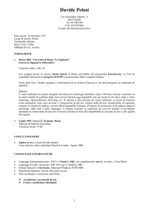Curriculum Vitae di Davide Pelosi