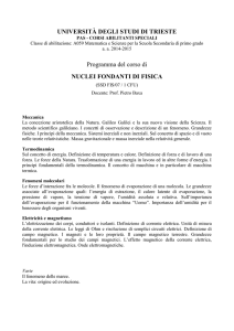 Nuclei fondanti di Fisica - Università degli studi di Trieste