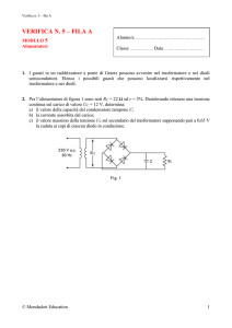 Verifica n. 5 – fila A VERIFICA N. 5 – FILA A MODULO 5 Alimentatori