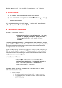 Qualche appunto sul II° Principio