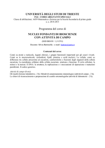 Nuclei fondanti di Bioscienze con attività di campo