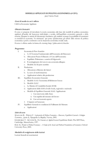 MODELLI APPLICAT DI POLITICA ECONOMICA (4C)