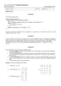 Prova scritta dell`esame di Fondamenti di Informatica