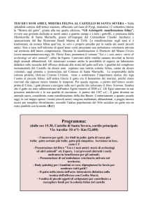 Domenica 12 settembre si terrà presso il Castello di Santa Severa
