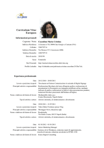 Curriculum Vitae Europass Informazioni personali Cognome / Nome
