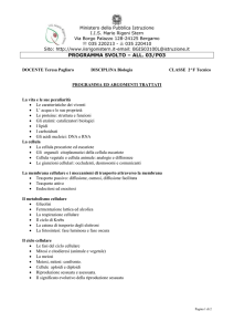 DOCENTE Teresa Pagliaro DISCIPLINA Biologia CLASSE 2^F