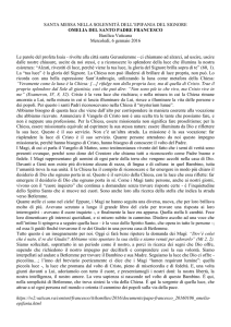 Papa Francesco Omelia 6 Gennaio 2016